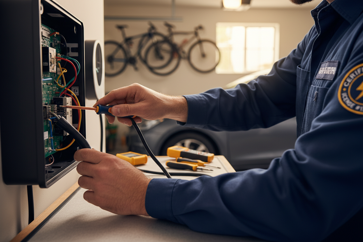 Licensed Electrician Installation - Photorealistic Close-up